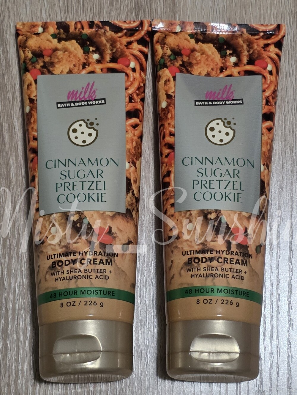 Bath & Body Works Cinnamon Sugar Pretzel Cookie Body Cream Set of 2 NEW RARE